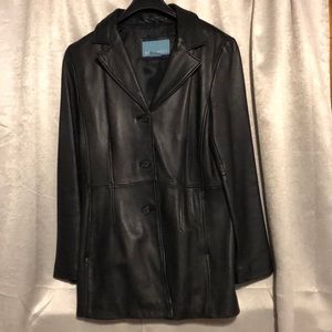 Nine West Black Leather Coat